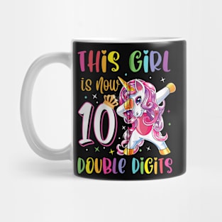 This Girl Is Now 10 Double Digits 10th Birthday Unicorn Mug